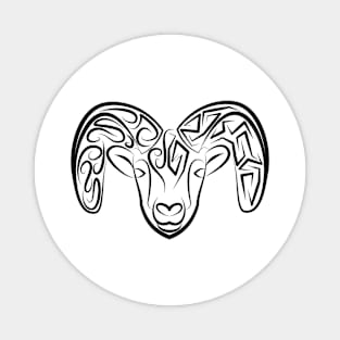 Black and White Tribal Goat / Sheep Magnet